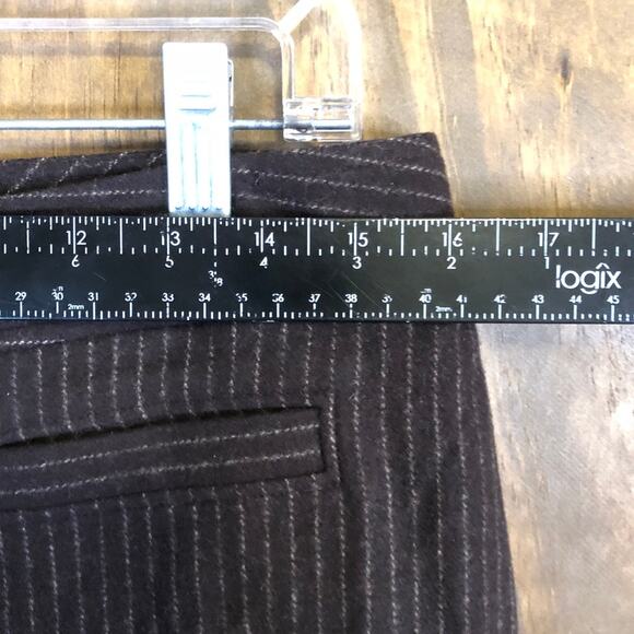 Banana Republic Womens Pants Brown Cream Harrison Fit Lined Wool Blend Stretch 8 - Picture 8 of 12